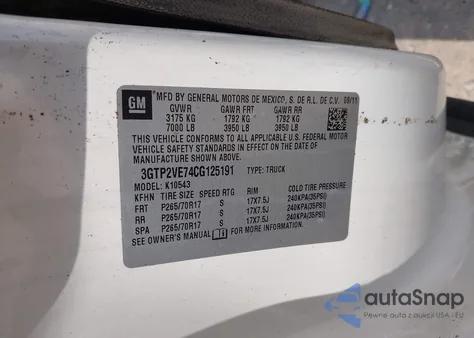 2012 GMC Sierra 1500 Sle from USA, damaged, VIN 3GTP2VE74CG125191